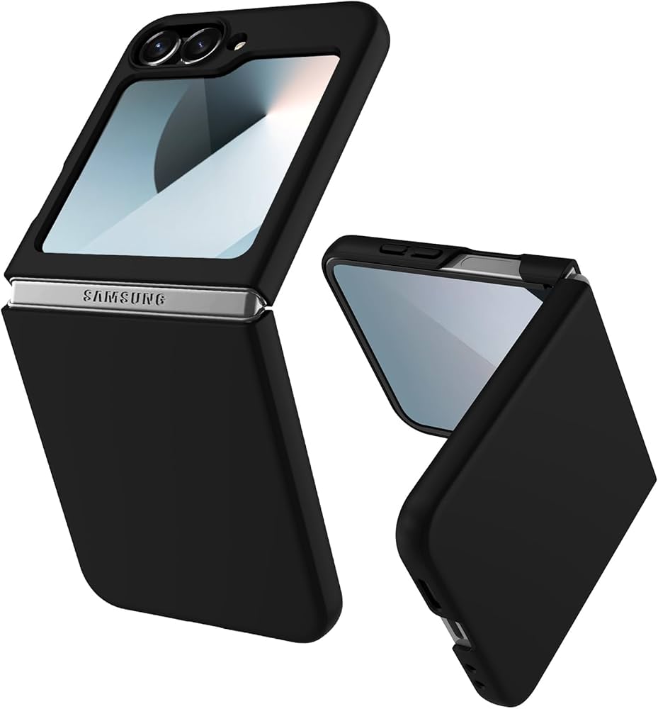 Samsung Galaxy Z Flip6 ブラック ZX Zenixy for Samsung Galaxy Z Flip 6 Case, Slim Thin Shockproof